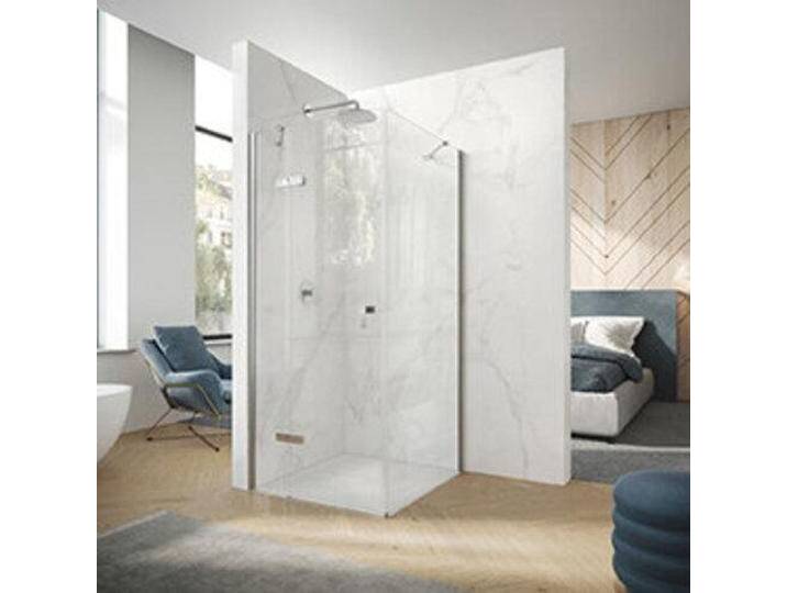 Hüppe, Duschkabine + Duschwand, Design pure 4-Eck Schwingtür mit festen Segmenten mit Beschlag, Breite:100cm Höhe:197cm, Li (211 cm, 100 cm, 197 cm) von Galaxus