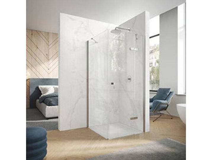 Hüppe, Duschkabine + Duschwand, Design pure 4-Eck Schwingtür mit festen Segmenten mit Beschlag, Breite:75cm Höhe:200cm, Rec (211 cm, 75 cm, 200 cm) von Galaxus