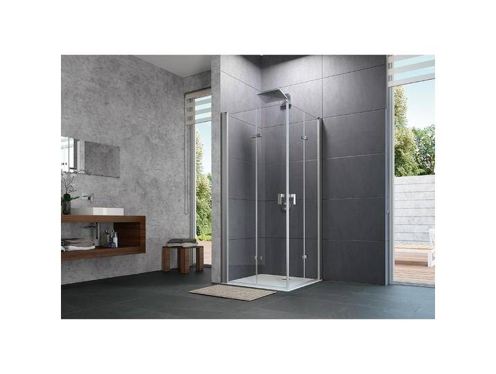 Hüppe, Duschkabine + Duschwand, Design pure Schwingfalttür, Linksbefestigung, Breite 800mm, Höhe 2000mm, Montage auf Fliese (211 cm, 80 cm, 200 cm) von Galaxus