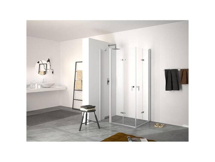 Hüppe, Duschkabine + Duschwand, Design pure Schwingfalttür, mit festem Segment, Linksbefestigung, Breite 1200mm, Höhe 1900m (201 cm, 120 cm, 190 cm) von Galaxus