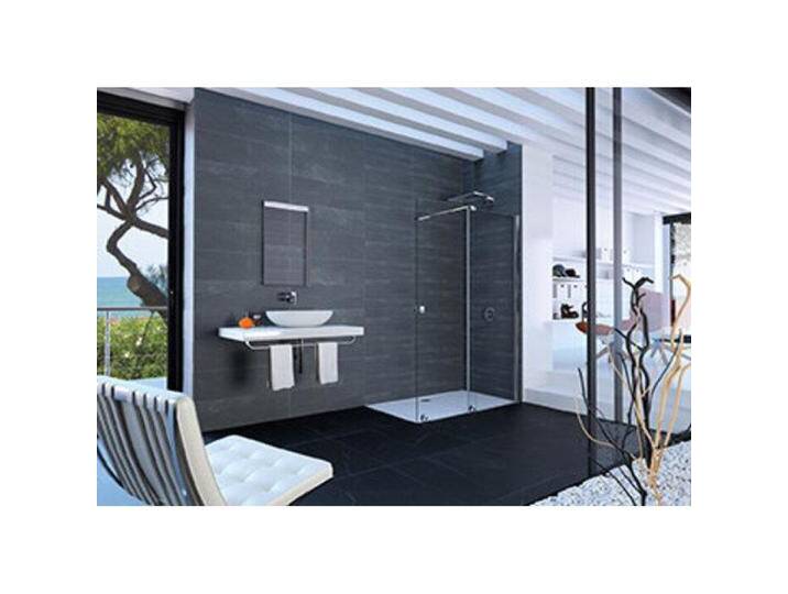 Hüppe, Duschkabine + Duschwand, Xtensa pure Walk-In Gleittür 1teilig, mit festem Segment, Breite:180cm, Anschlag rechts, Que (211 cm, 180 cm, 200 cm) von Galaxus