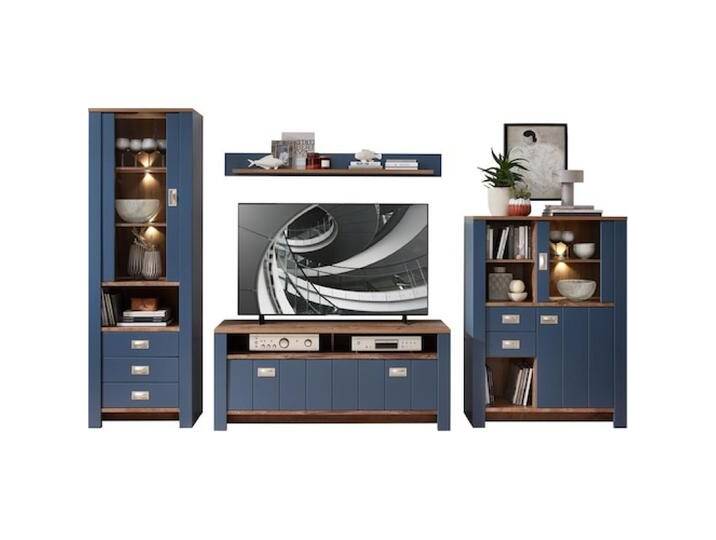 Innostyle, Wohnwand, Dijon Wohnwand Holzwerkstoff Parisian Blue/Haveleiche Cognac LED-Beleuchtung Innostyle, Wohnwand, Dijon Wohnwand Holzwerkstoff Parisian Blue/Haveleiche Cognac LED-Beleuchtung von Galaxus