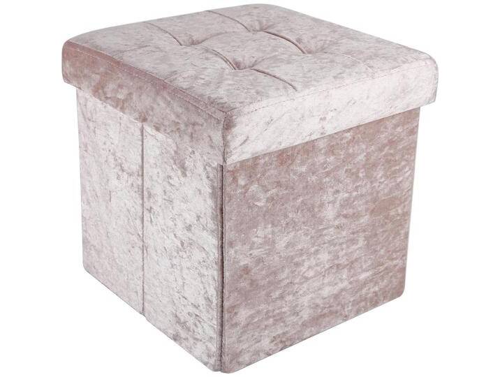 Intirilife, Hocker + Pouf, Sitzwürfel Samt Rosé von Galaxus
