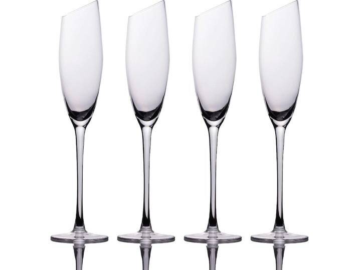 Intirilife Champagner Sekt Gläser Set mit moderner Kante, Weingläser, Transparent von Galaxus