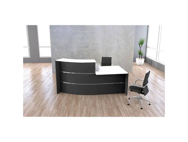 Kerkmann, Schreibtisch, BARI Empfangstheke anthrazit, weiss 231,0 x 122,5 x 112,0 cm von Galaxus