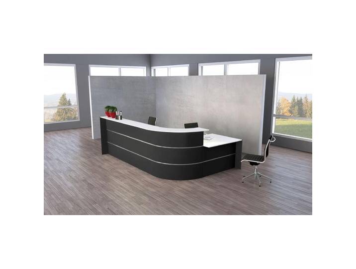 Kerkmann, Schreibtisch, BARI Empfangstheke anthrazit, weiss 370,0 x 200,0 x 112,0 cm von Galaxus
