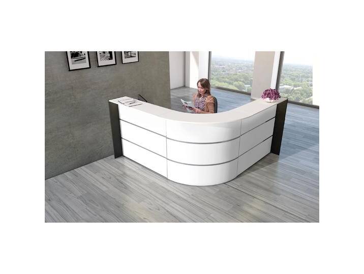 Kerkmann, Schreibtisch, BARI Empfangstheke weiss, anthrazit 235,0 x 235,0 x 112,0 cm von Galaxus