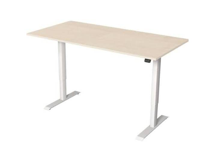 Kerkmann, Schreibtisch, Move 1 höhenverstellbarer Schreibtisch ahorn rechteckig T-Fuss-Gestell weiss 160,0 x 80,0 cm (160 x 80 cm) von Galaxus