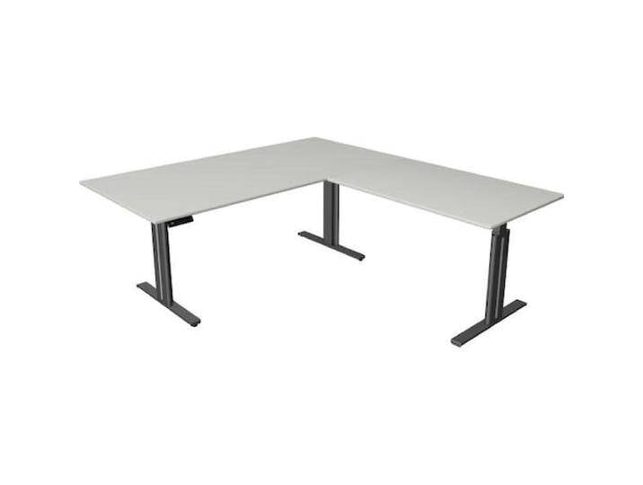 Kerkmann, Schreibtisch, Move 3 elegant höhenverstellbarer Schreibtisch lichtgrau rechteckig T-Fuss-Gestell grau 200 von Galaxus