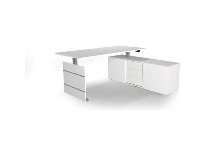 Kerkmann, Schreibtisch, Move 3 elektrisch höhenverstellbarer Schreibtisch weiss rechteckig, Wangen-Gestell silber 1 von Galaxus