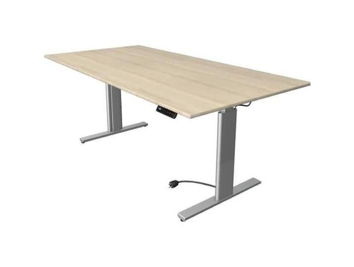 Kerkmann, Schreibtisch, Move 3 höhenverstellbarer Schreibtisch ahorn rechteckig T-Fuss-Gestell silber 200,0 x 100,0 (200 x 100 x 72 cm) von Galaxus