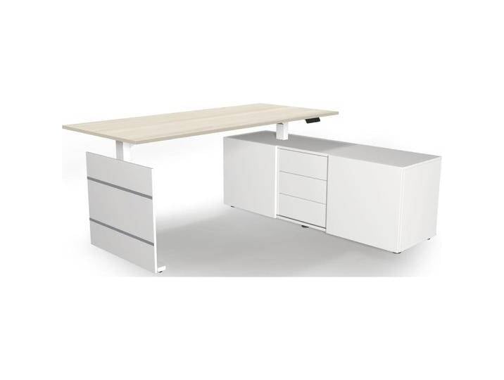 Kerkmann, Schreibtisch, Move 3 höhenverstellbarer Schreibtisch ahorn weiss rechteckig (180 x 80 x 72 cm) von Galaxus