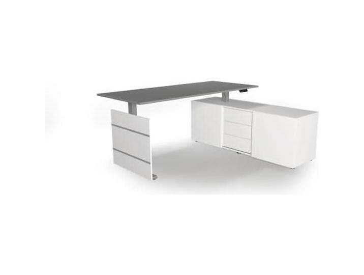 Kerkmann, Schreibtisch, Move 3 höhenverstellbarer Schreibtisch grafit, weiss rechteckig Wangen-Gestell silber 180,0 Kerkmann, Schreibtisch, Move 3 höhenverstellbarer Schreibtisch grafit, weiss rechteckig Wangen-Gestell silber 180,0 von Galaxus