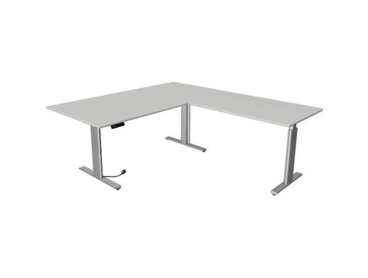 Kerkmann, Schreibtisch, Move 3 höhenverstellbarer Schreibtisch lichtgrau L-Form von Galaxus