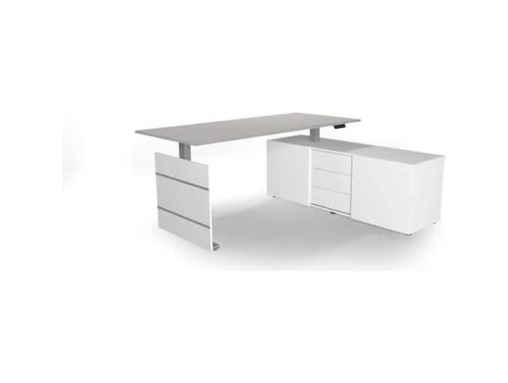 Kerkmann, Schreibtisch, Move 3 höhenverstellbarer Schreibtisch lichtgrau weiss rechteckig von Galaxus