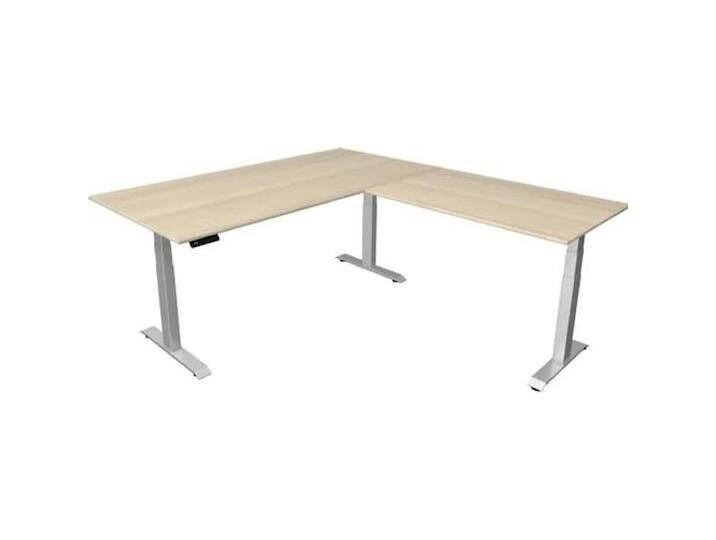 Kerkmann, Schreibtisch, Move 4 elektrisch höhenverstellbarer Schreibtisch ahorn rechteckig, T-Fuss-Gestell silber 20 (200 x 220 cm) von Galaxus