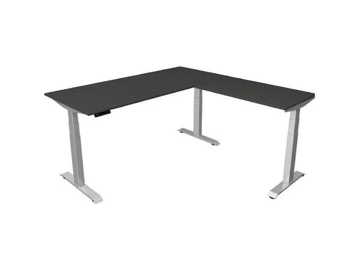 Kerkmann, Schreibtisch, Move 4 elektrisch höhenverstellbarer Schreibtisch anthrazit rechteckig, T-Fuss-Gestell silbe (180 x 180 cm) von Galaxus