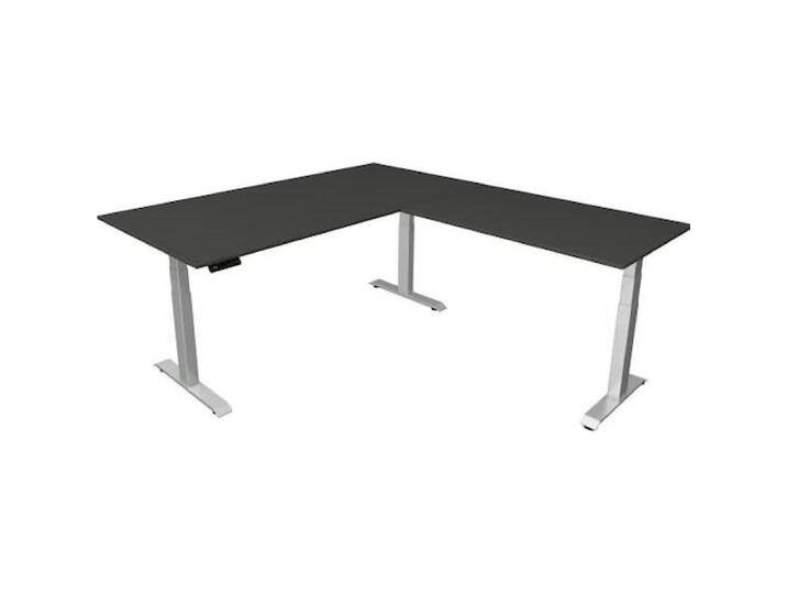 Kerkmann, Schreibtisch, Move 4 elektrisch höhenverstellbarer Schreibtisch anthrazit rechteckig, T-Fuss-Gestell silbe (200 x 100 cm) von Galaxus