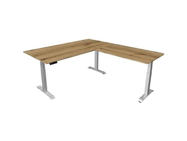Kerkmann, Schreibtisch, Move 4 elektrisch höhenverstellbarer Schreibtisch eiche rechteckig, T-Fuss-Gestell silber 20 (200 x 100 cm) von Galaxus