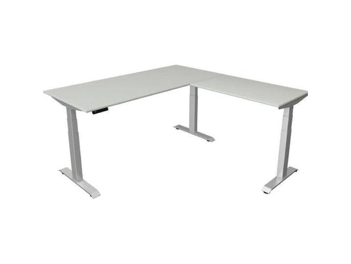 Kerkmann, Schreibtisch, Move 4 elektrisch höhenverstellbarer Schreibtisch lichtgrau rechteckig, T-Fuss-Gestell silbe (180 x 80 cm) von Galaxus
