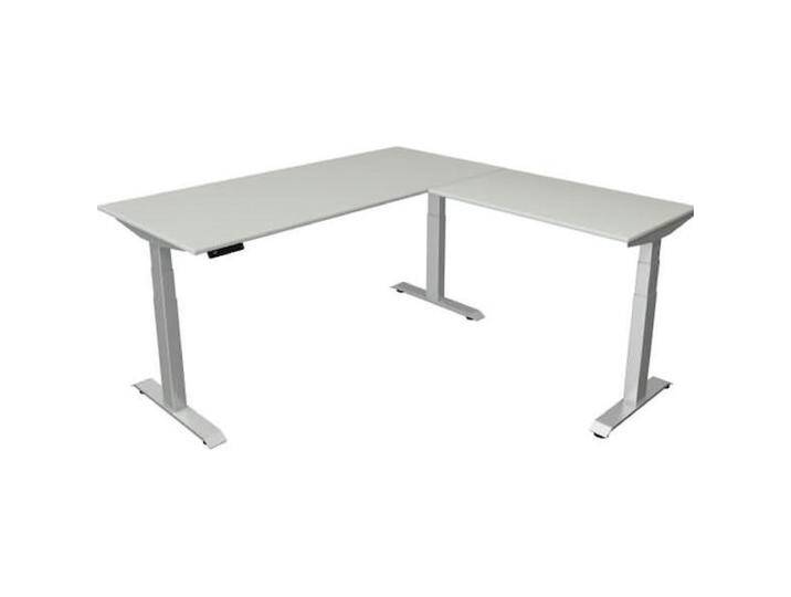 Kerkmann, Schreibtisch, Move 4 elektrisch höhenverstellbarer Schreibtisch lichtgrau rechteckig, T-Fuss-Gestell silbe (180 x 80 cm) von Galaxus