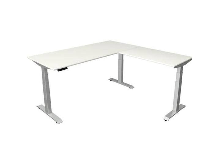 Kerkmann, Schreibtisch, Move 4 elektrisch höhenverstellbarer Schreibtisch weiss rechteckig, T-Fuss-Gestell silber 180 (180 x 80 cm) von Galaxus