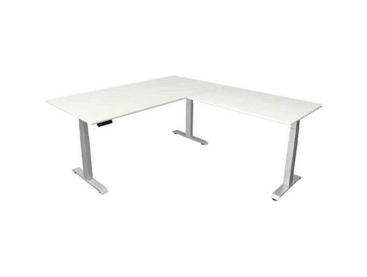 Kerkmann, Schreibtisch, Move 4 elektrisch höhenverstellbarer Schreibtisch weiss rechteckig, T-Fuss-Gestell silber 200 von Galaxus