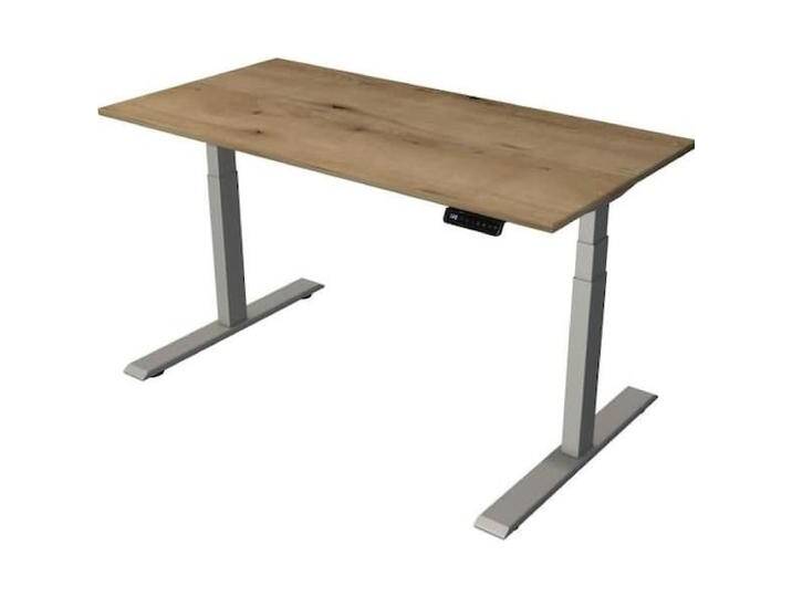 Kerkmann, Schreibtisch, Smart office höhenverstellbarer Schreibtisch eiche rechteckig T-Fuss-Gestell silber 140,0 x von Galaxus