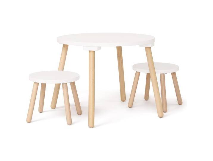 Kids Concept, Kinderstuhl + Kindertisch, Tisch und zwei Hocker, weiss (Kinderhocker) von Galaxus