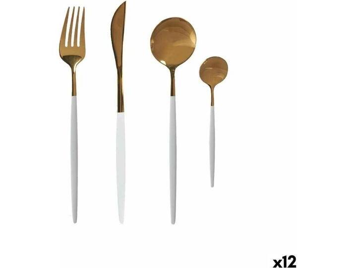 Kinvara Cutlery Set Golden White Stainless steel (12 Units), Besteck, Gold von Galaxus