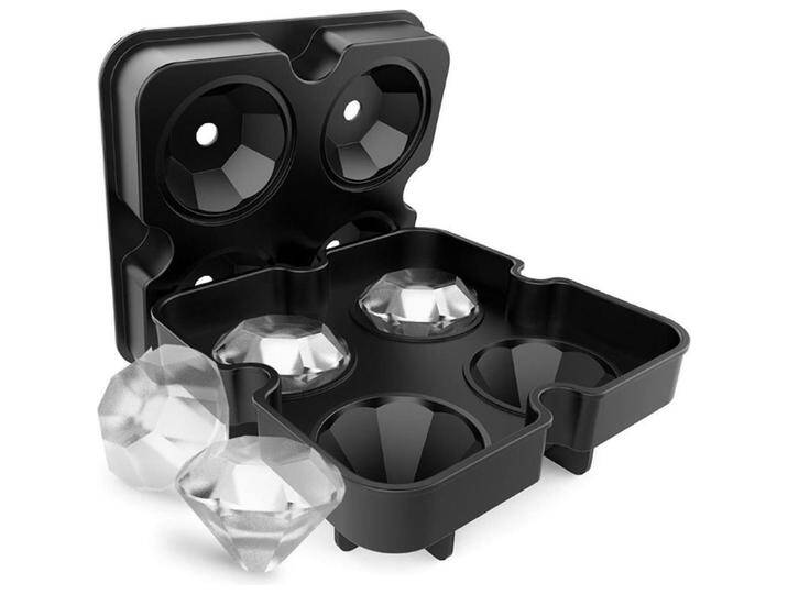 König Design Silikon Eiswürfelform Diamant Eisform Whisky Runden Ice Ball Eiswürfelbehälter, Eisformen, Schwarz von Galaxus