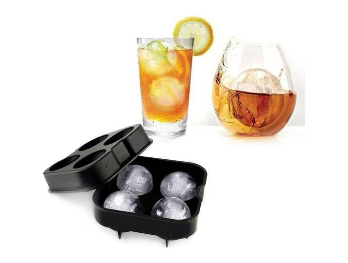 König Design XXL Ice Balls Eiskugelform Silikon Eiswürfelform Eiskugeln Whiskey Eisbälle Bar, Eisformen, Schwarz von Galaxus