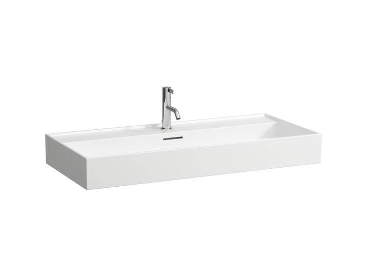 Laufen, Waschbecken, Kartell Waschtisch unterbaufähig, 1 Hahnloch, mit Überlauf, 1000x460mm, H810337 (460 mm, 1000 mm) von Galaxus