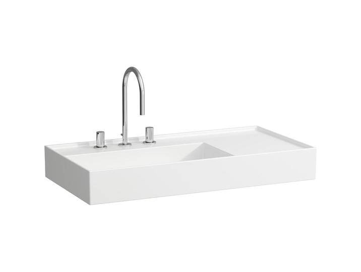 Laufen, Waschbecken, Kartell by Waschbecken aus Keramik Sapphire mit Ablage rechts. 90x46 cm. Passend für Untersch (460 mm, 900 mm) von Galaxus