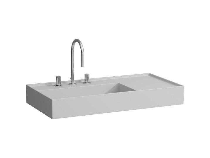Laufen, Waschbecken, Waschtisch KARTELL 900x460mm Abl. re o ÜL 2 HL-Ausf. grau (460 mm, 900 mm) von Galaxus