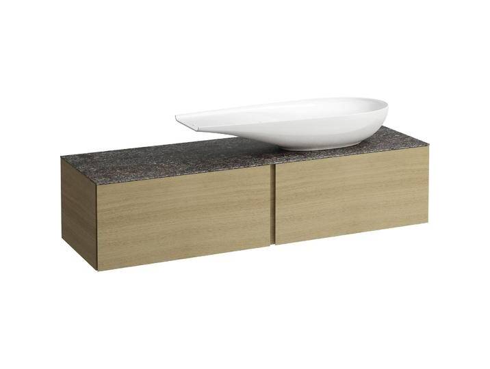 Laufen, Waschbeckenunterschrank, Il Bagno Alessi Schubladenelement, 1 Hahnloch, Steinplatte Marrone Naturale, Ausschnitt recht Laufen, Waschbeckenunterschrank, Il Bagno Alessi Schubladenelement, 1 Hahnloch, Steinplatte Marrone Naturale, Ausschnitt recht von Galaxus