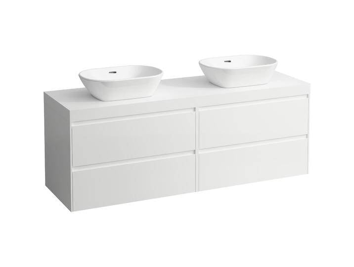 Laufen, Waschbeckenunterschrank, Lani Waschtischplatte weiss matt inkl. Unterschrank, 1 Ausschnitt links und rechts, 1570x495x von Galaxus