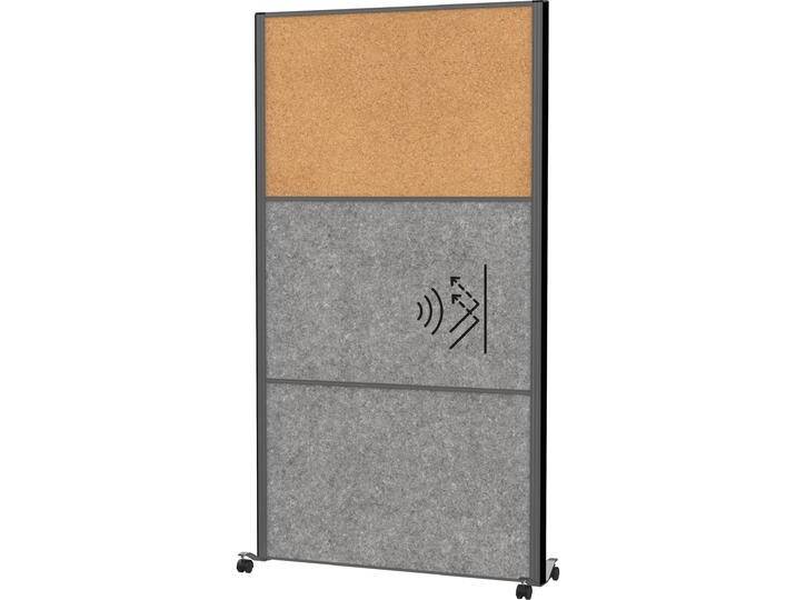 Maul, Trennwand, Akustik-Trennwand MAULcocoon 9605189 dunkelgrau, braun 100,0 x 182,0 cm mit Rollen (100 x 182 cm) von Galaxus