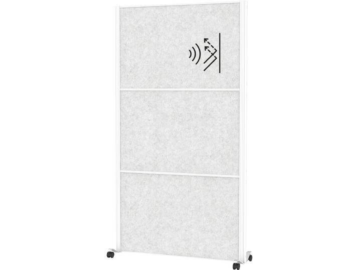 Maul, Trennwand, Akustik-Trennwand MAULconnecto 9611102 hellgrau 100,0 x 182,0 cm mit Rollen (100 x 182 cm) von Galaxus