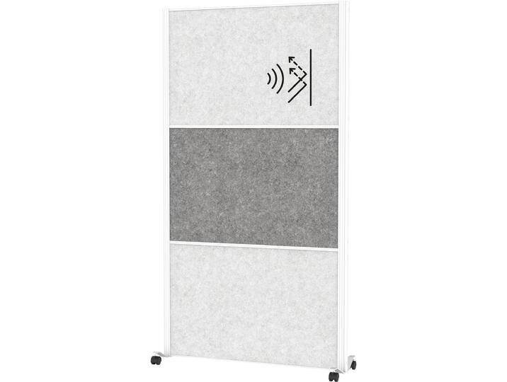 Maul, Trennwand, Akustik-Trennwand MAULconnecto 9612102 dunkelgrau, hellgrau 100,0 x 182,0 cm mit Rollen (100 x 182 cm) von Galaxus