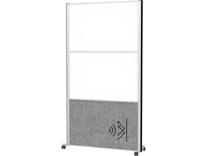 Maul, Trennwand, Akustik-Trennwand MAULconnecto 9622195 dunkelgrau, weiss 100,0 x 182,0 cm mit Rollen (100 x 182 cm) von Galaxus