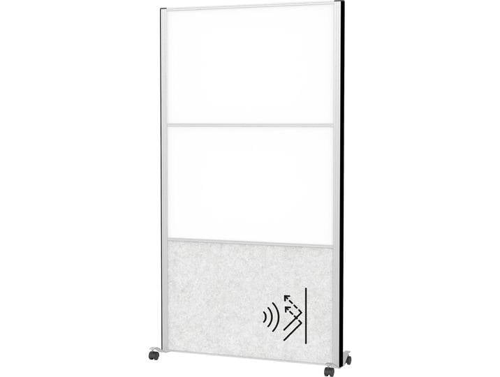 Maul, Trennwand, Akustik-Trennwand MAULconnecto 9623195 hellgrau, weiss 100,0 x 182,0 cm mit Rollen (100 x 182 cm) von Galaxus