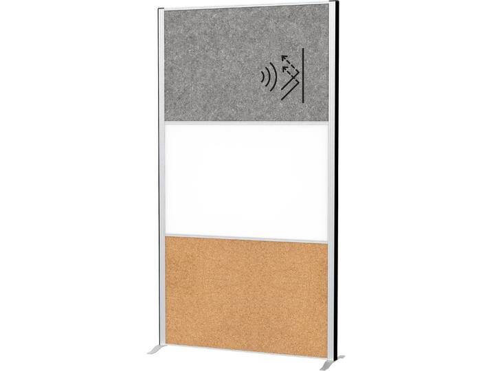 Maul, Trennwand, Stellwandsystem MAULconnecto 9651095 1xAk d.gr 1xWB 1xKork Stand (100 x 182 cm) von Galaxus