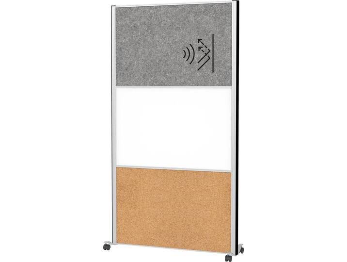 Maul, Trennwand, Stellwandsystem MAULconnecto 9651195 1xAk d.gr 1xWB 1xKork Mobil (100 x 182 cm) von Galaxus