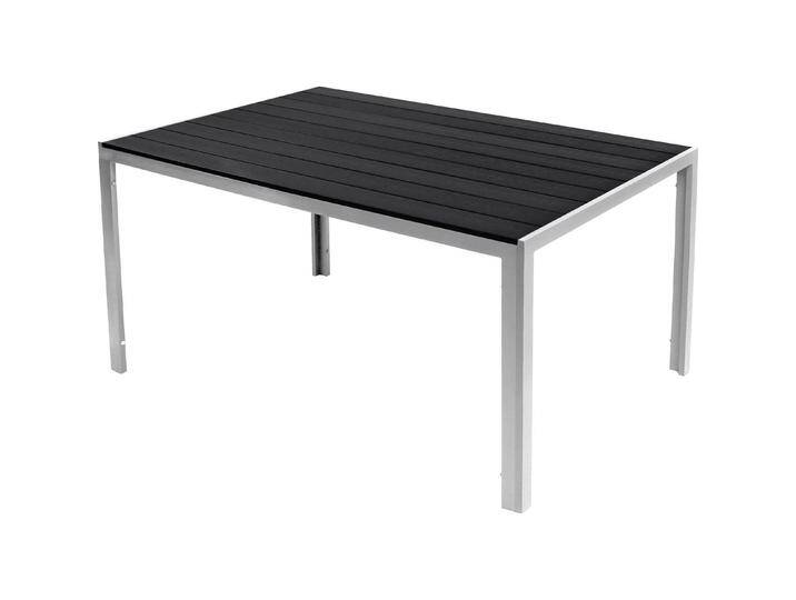 Mojawo, Gartentisch + Balkontisch, 7tlg Gartenmöbel Set Alu Anthrazit Non-Wood 150x90cm + 6 Hochlehner mit Textilen (150 cm) von Galaxus