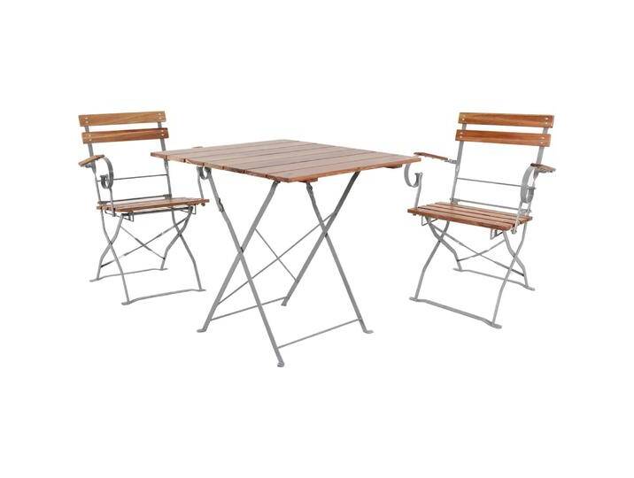 Mojawo, Gartentisch + Balkontisch, Biergarten Set Klapptisch + 2 Klappstühle mit Armlehnen Akazie 70x70cm (70 cm) von Galaxus