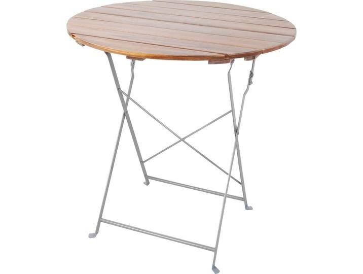 Mojawo, Gartentisch + Balkontisch, Biergarten Tisch Klapptisch Gartentisch Stehtisch klappbar Akazie Stahl Ø80cm (80 cm) von Galaxus
