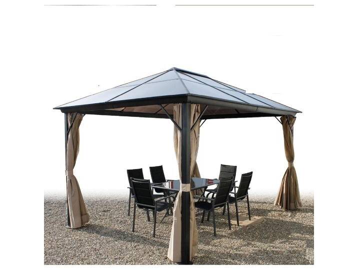 Mojawo, Pavillon, XXL Metall Garten Pavillon Alu Doppeldach 3x4m Gartenpavillon inkl. Seitenteile (400 cm, 300 cm) von Galaxus