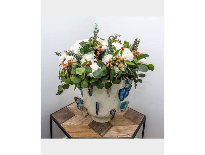 Oldenhof, Vase, Bordallo Vaas met vlinders Ã¸ 32 cm aardewerk wit (..bp.65029191) von Galaxus