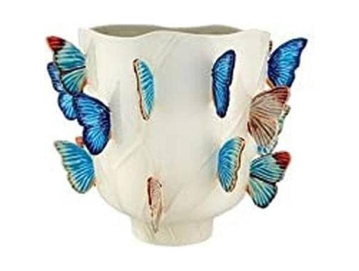 Oldenhof, Vase, Bordallo Vaas met vlinders Ã¸ 45,5 cm aardewerk wit (..bp.65027318) von Galaxus